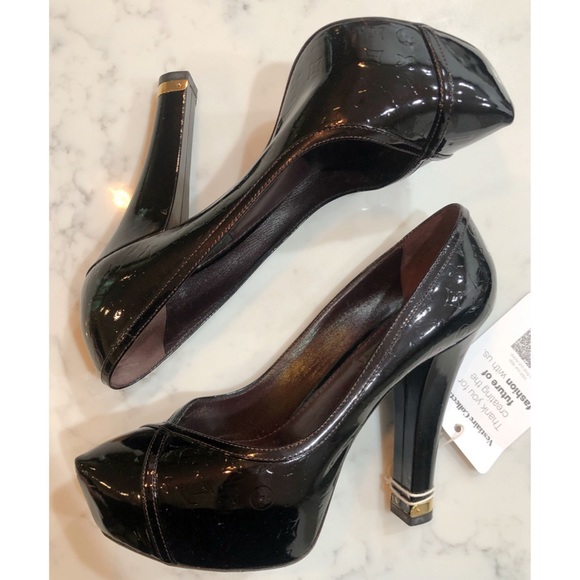 💕Authentic Louis Vuitton Black Monogram Vernis Tamara Pump💕 - Picture 10 of 15